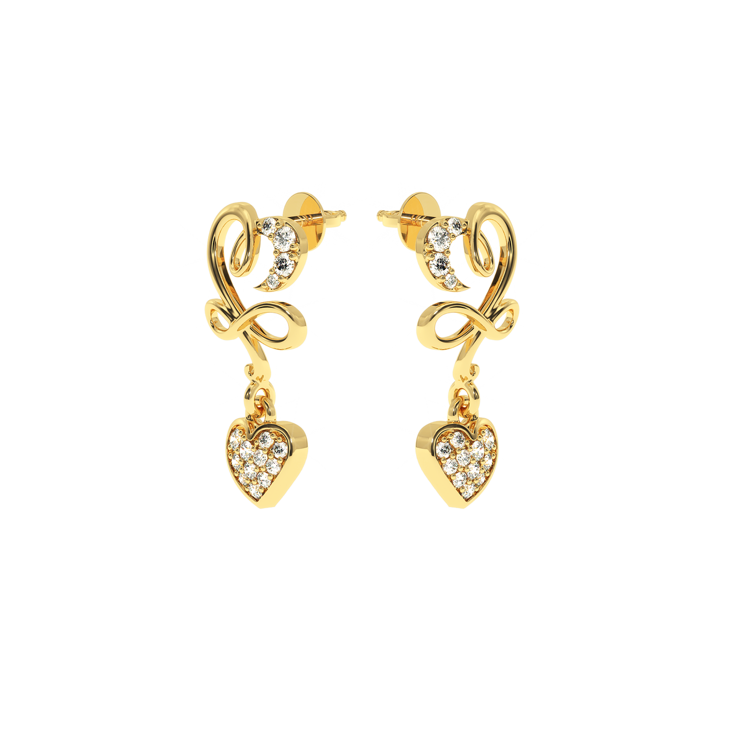 Buy Double Heart Infinity Diamond Earrings | Solitairekart